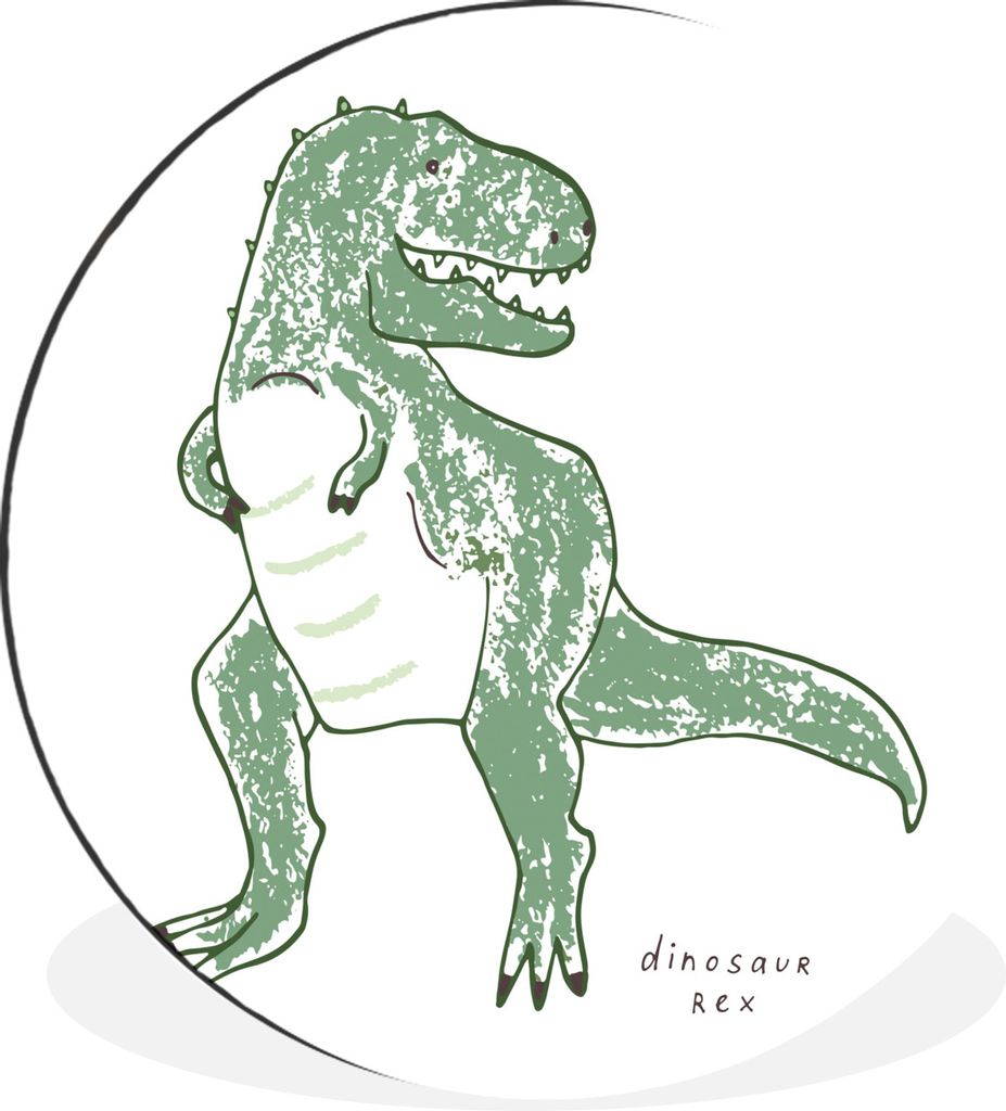 MuchoWow Aluminium Wandkreis Kinderzimmer - Tyrannosaurus Rex - Dinosaurier - Jungen - Mädchen - Kinder Ø 60 cm Wanddeko Modern Wohnzimmer - Wa...