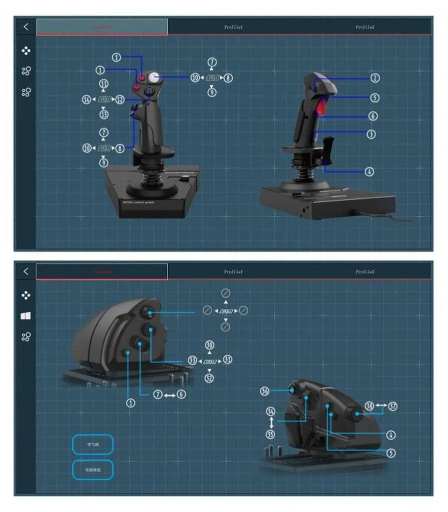 Système de vol HOTAS pour PC avec support de bureau en métal robuste
