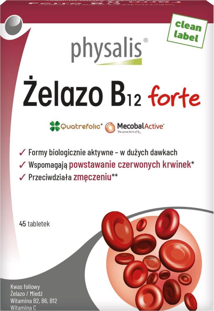 Eisen + Vitamin B12 Forte 45 Tabletten – Physalis