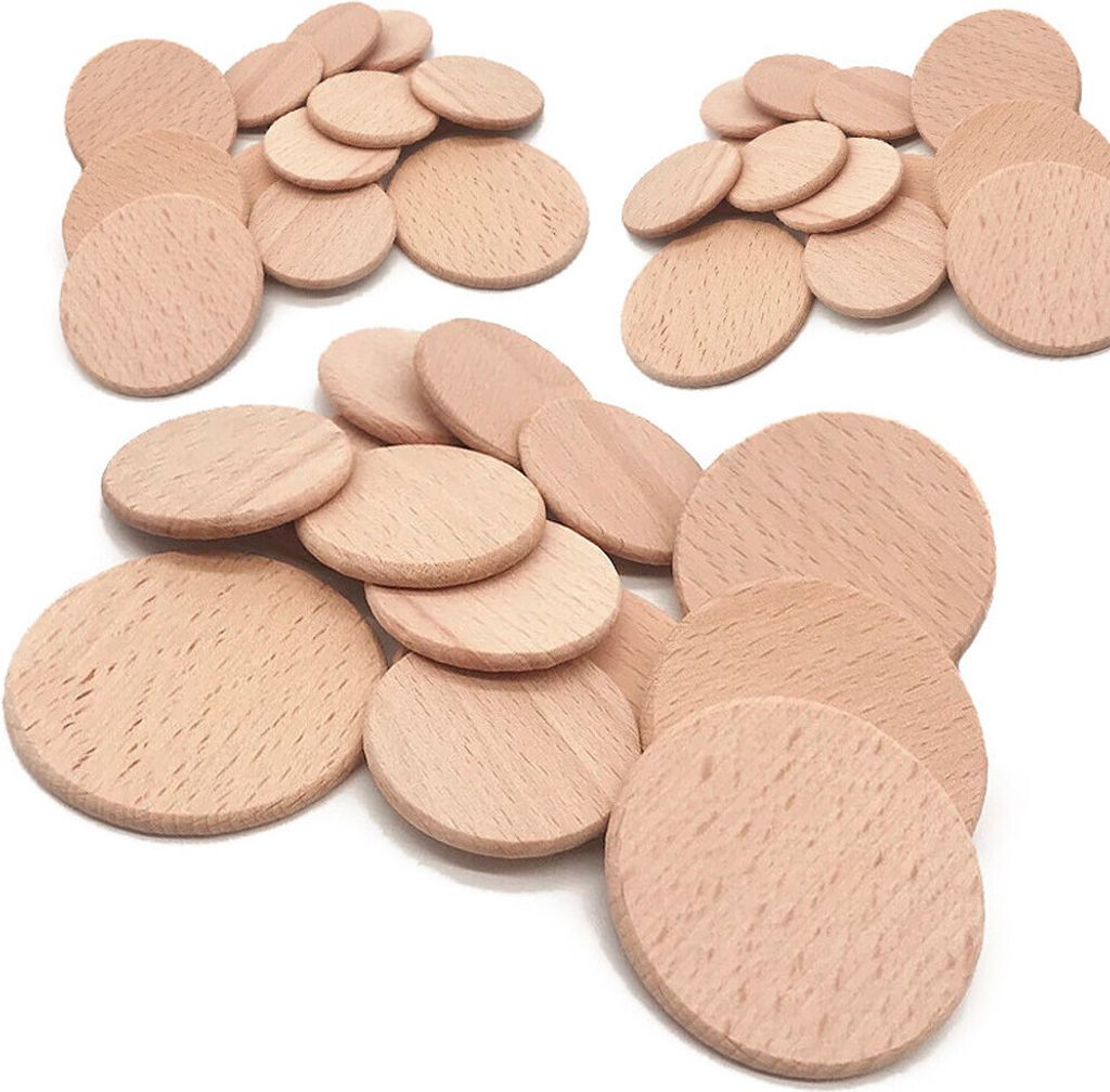 Sada 50 dřevěných kotoučů (průměr: 6 cm, tloušťka: 6,0 mm, Obrázek produktu 