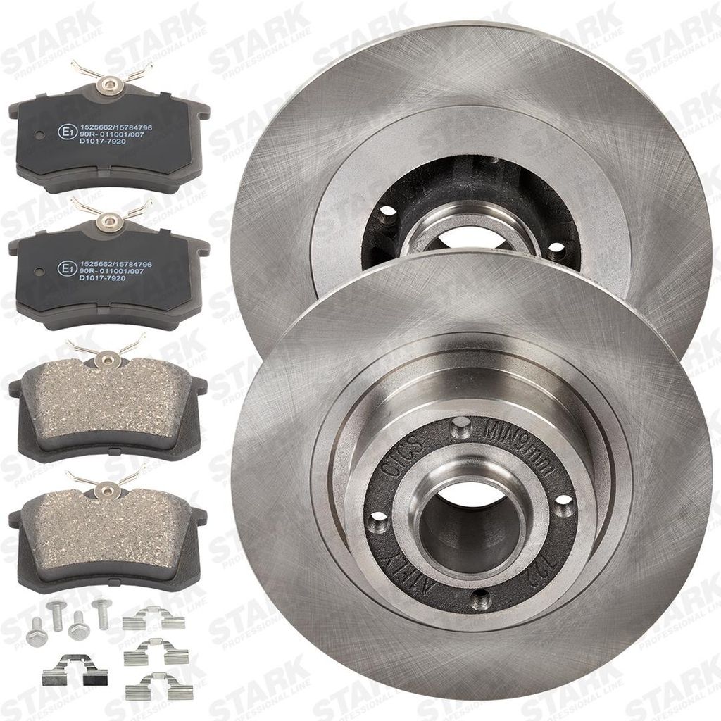 2X Bremsscheiben + Bremsbeläge Hinten