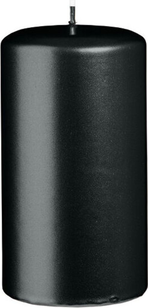 Stumpenkerzen Metallic Matt Schwarz 130 x Ø 70 mm, 6 Stück