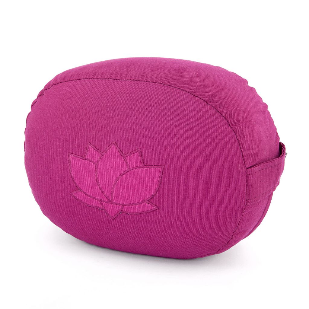 Meditationskissen OVAL mit Lotus Stickerei | aus Baumwolle