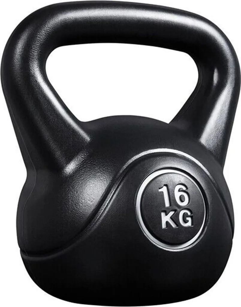 Kettlebell 16 kg Référence 611306 en Fonte Noire pour Musculation