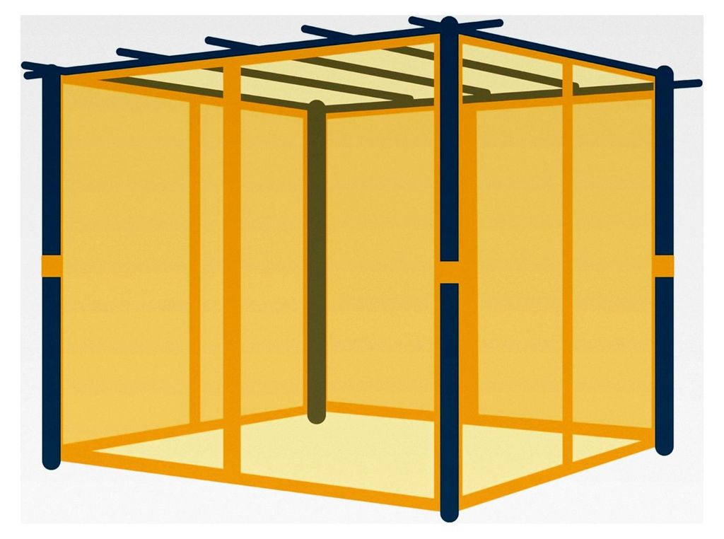 Moskitonetze für Pergola Classic 3x4 m - Polyester - mit Schienensystem und Reißverschluss - grau