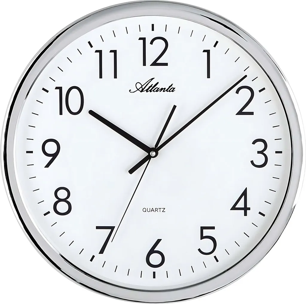 Horloge Murale Argentée Idéale pour Cuisine et Chambre Atlanta 4317