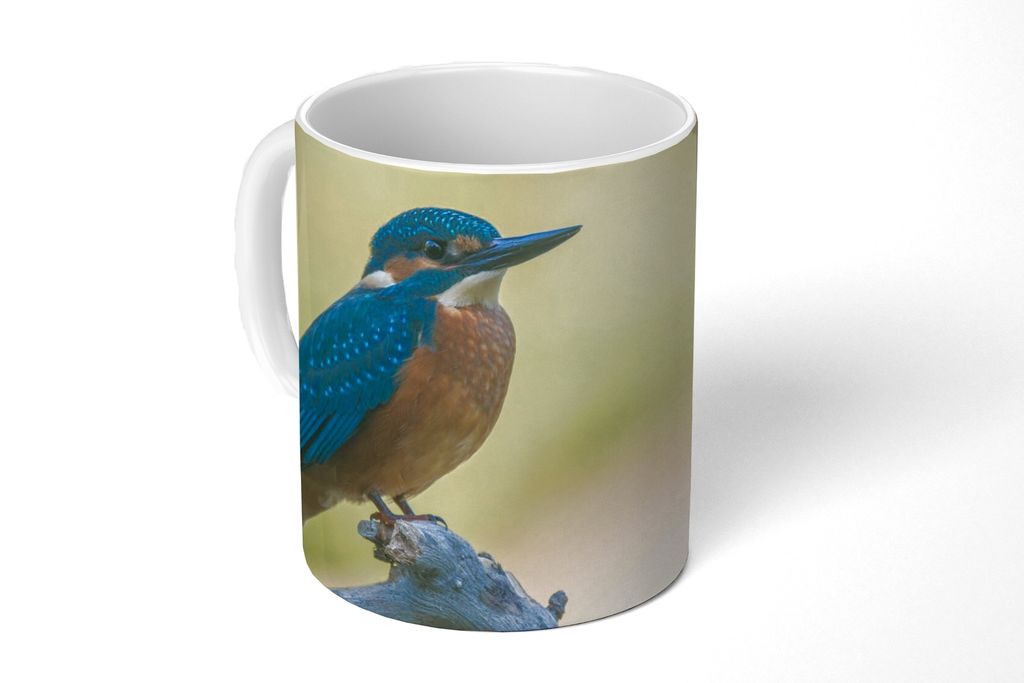 KitchenYeah Tasse Kaffeetasse Kaffeebecher 350 ml Eisvogel - Zweig - Vogel Teetasse - Fototasse - Becher - Keramikbecher - Teebecher - Kaffeetass...