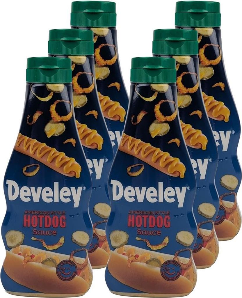 DEVELEY American Style Hotdog Sauce Senfsauce würzig vegan ohne künstliche Zusatzstoffe ideal für Hot Dogs Hamburger Sandwiches Toppings Wraps P...