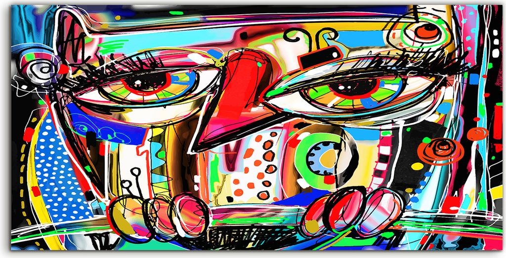 Coloray Canvas 140x70 Wandbild Leinwand Bilder Foto Gemälde Kunstwerk von Doodle Eule