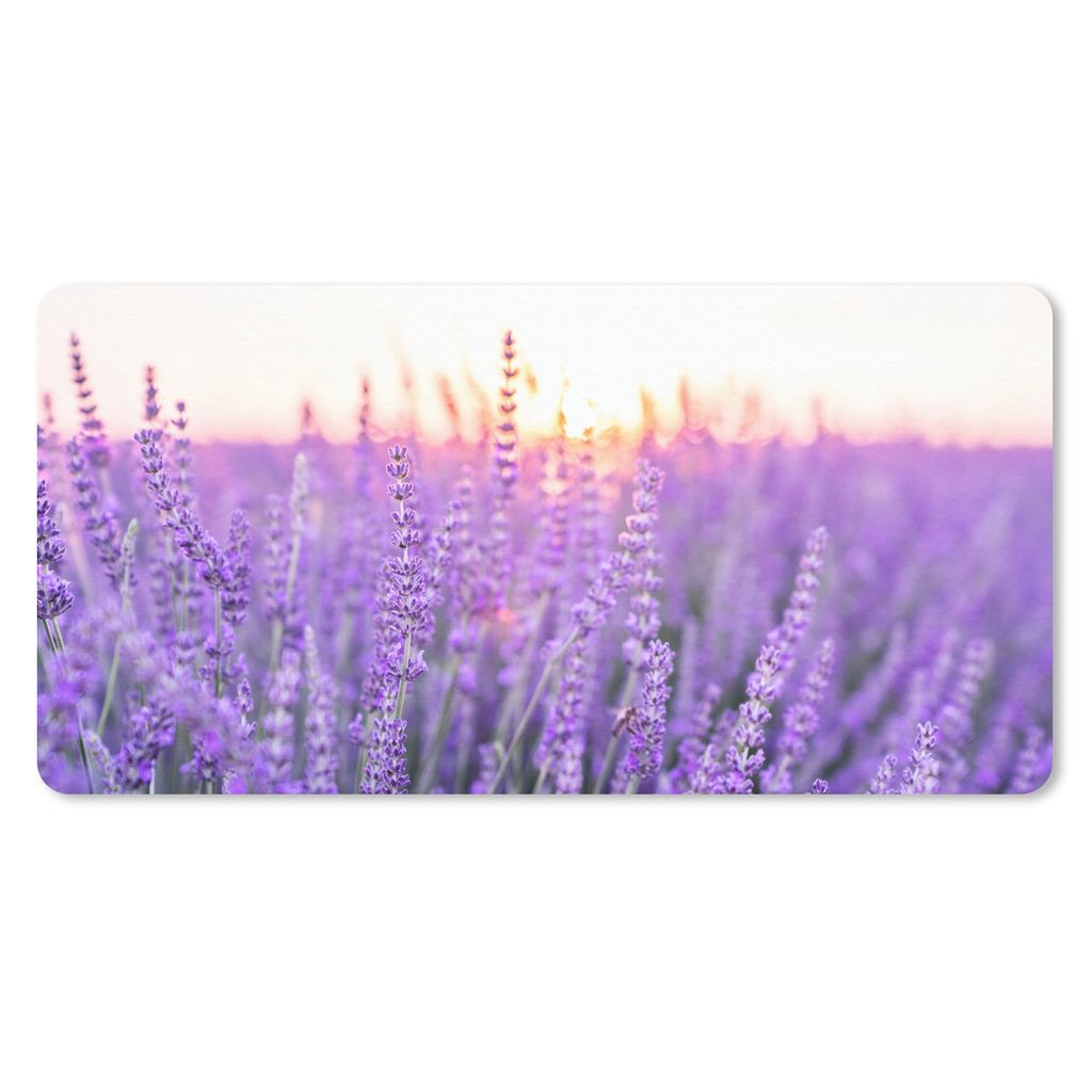 MuchoWow Mauspad Mousepad Lavendel - Nahaufnahme - Lila - Blumen 60x30 cm - Mousepads - Maus Mat - Pad - Mausunterlage - Nachhaltig
