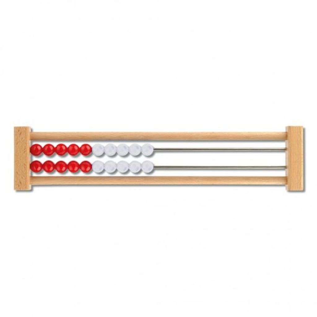 Rechenrahmen, 20 Perlen, Rechenschieber, Abakus (Rot/Weiß)-Wiemann Lehrmittel