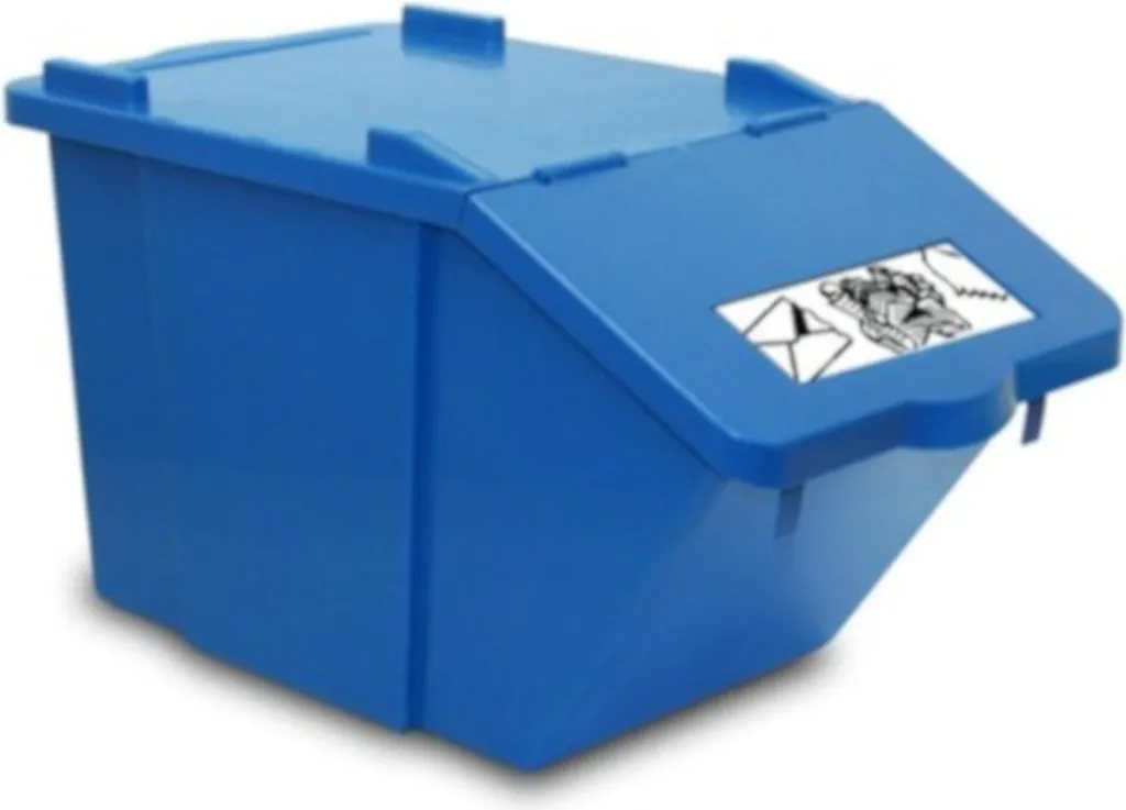Solution de tri sélectif cuisine 45L bleu - Conteneur 2 étages compact - 3