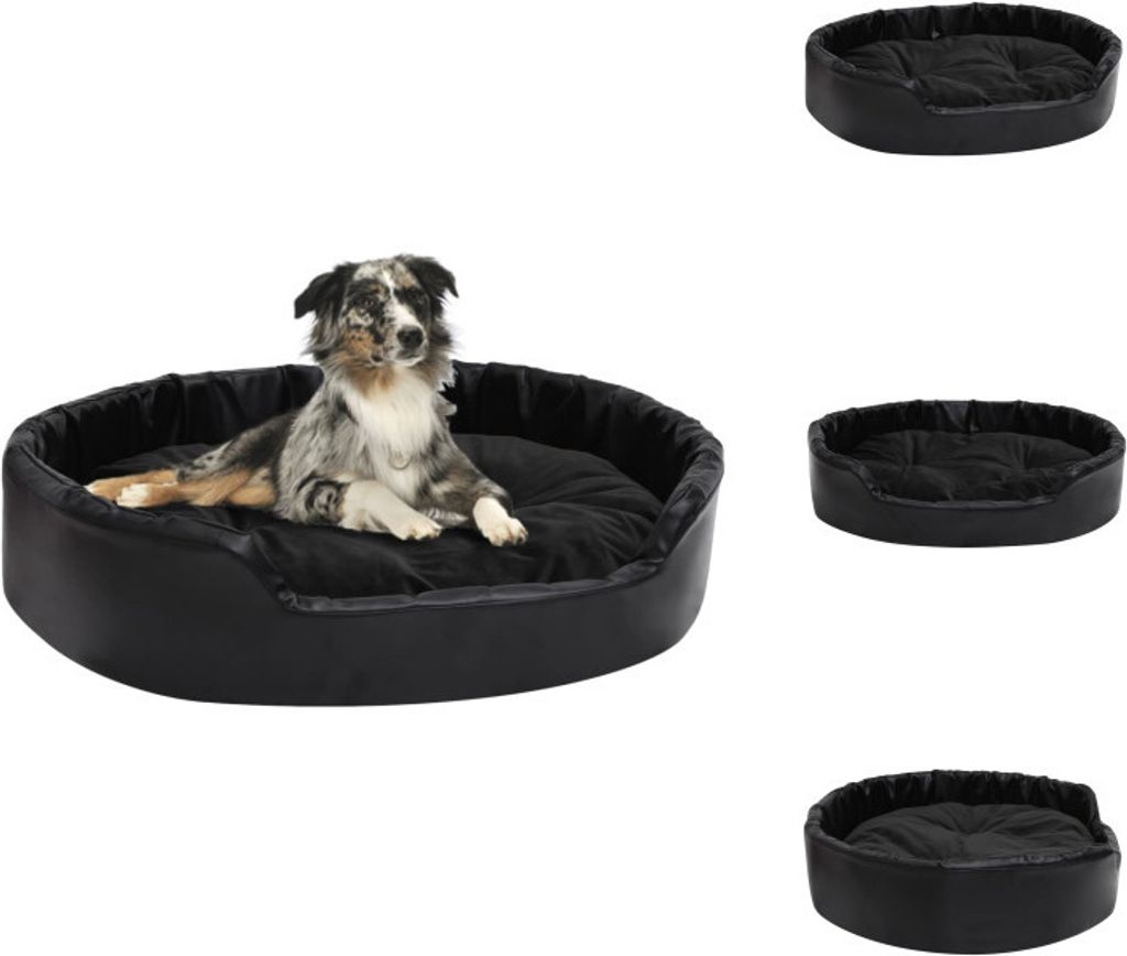 vidaXL Hundebett Schwarz 90x79x20 cm Plüsch und Kunstleder - Hundebetten