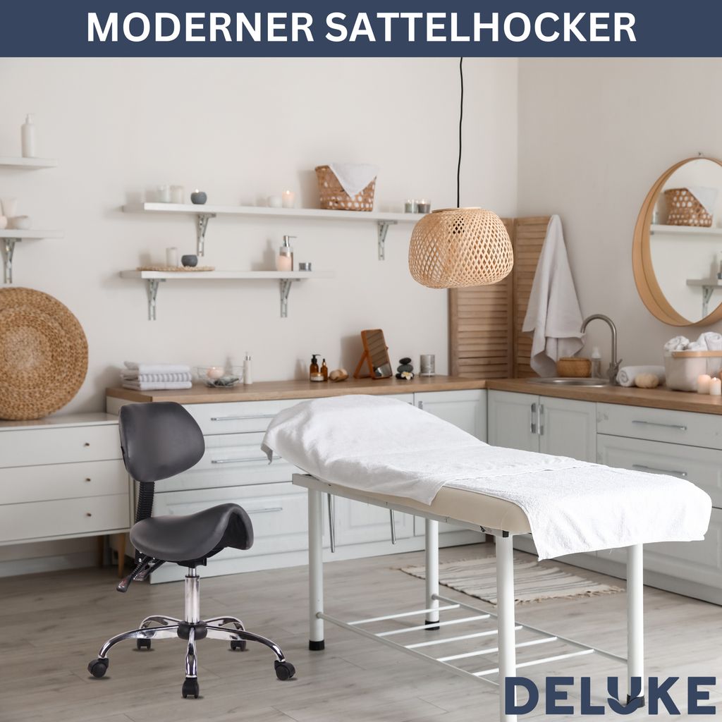 DELUKE® Sattelhocker mit Lehne KOLLI | Höhenverstellbar, Produktbild 6