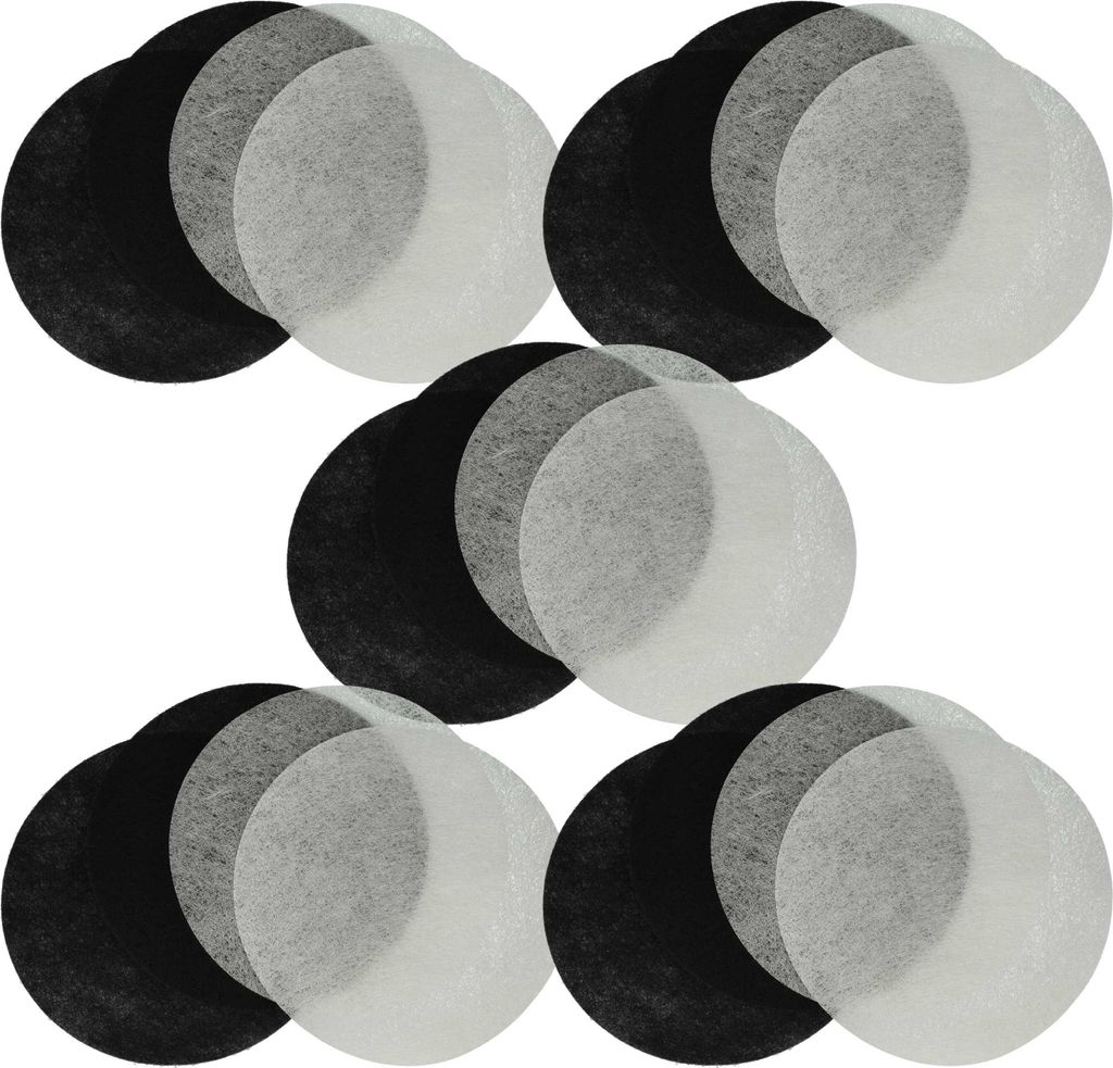 vhbw 10x Aktivkohlefilter, 10x Fettfilter kompatibel mit Moulinex T-43, T-41, T-42 Fritteuse - 20-tlg. Filter-Set