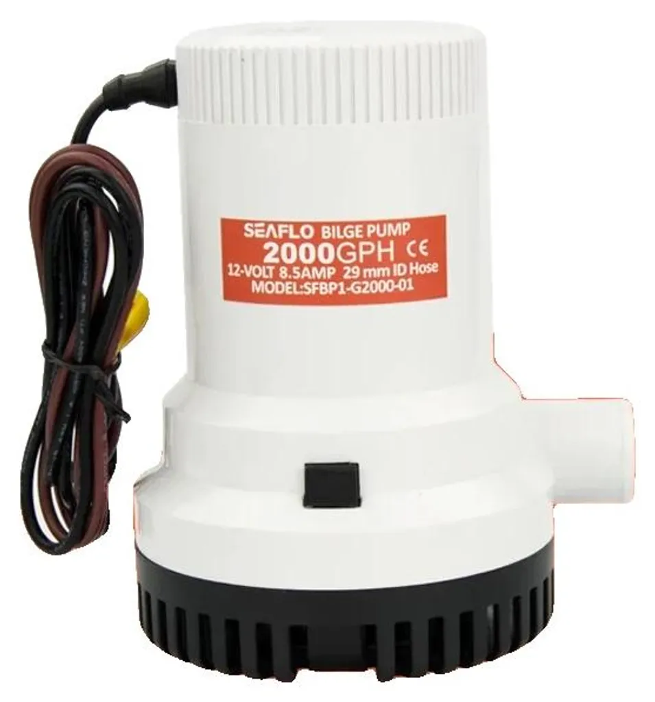 Pompe de cale électrique 12V pour bateaux et voiliers modèle blanc