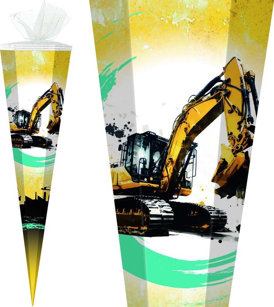 Stylex Schultüte 85 cm Jungen 2025, Motiv:Bagger