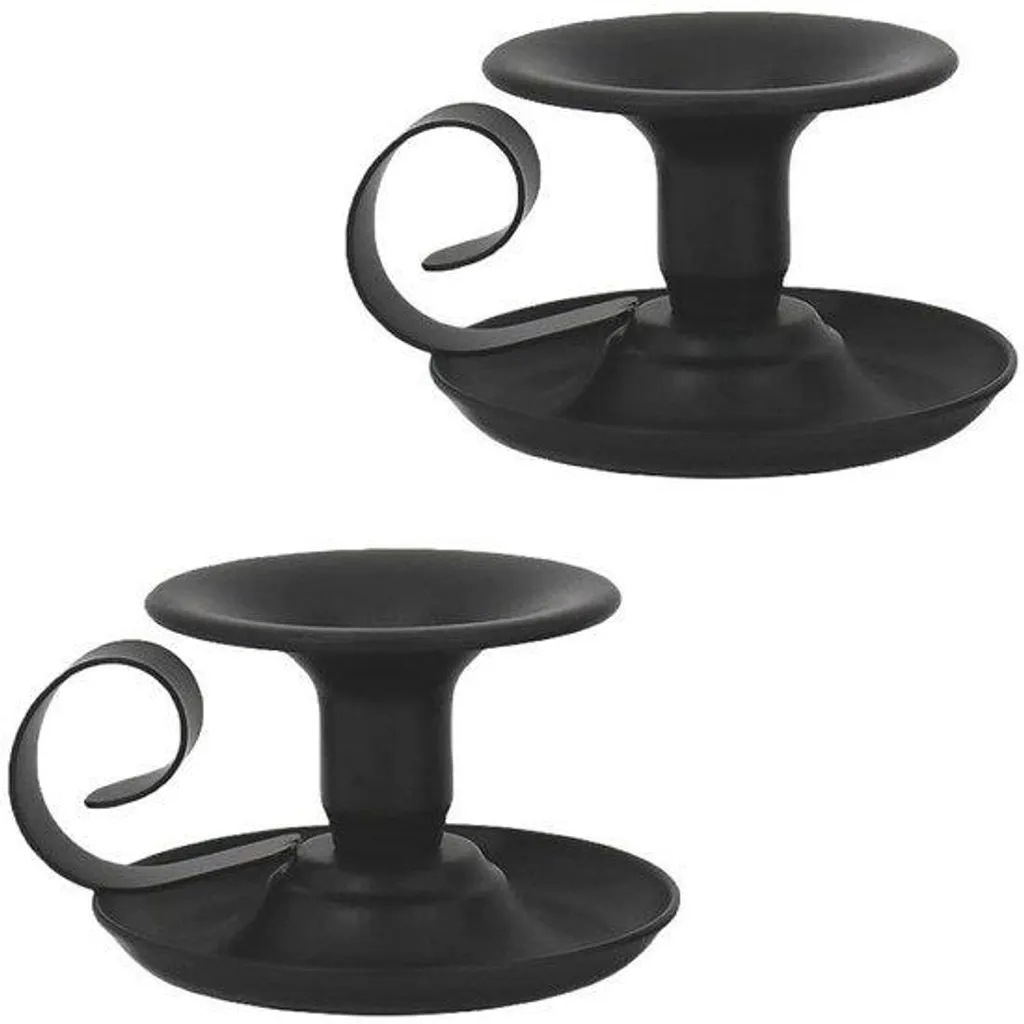 Bougeoir chandelier vintage en fonte noire pour décoration de table