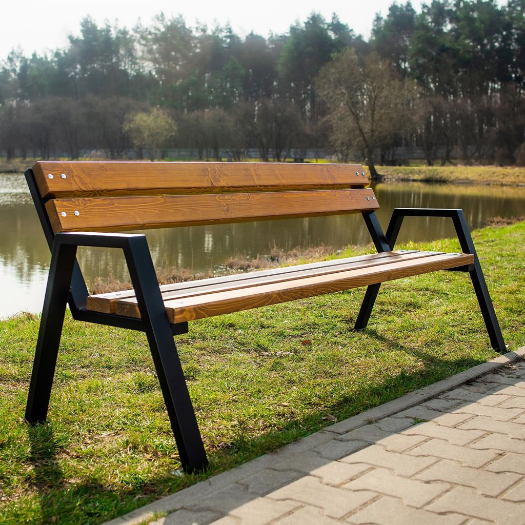 REKORD Horus Tek – záhradná lavička, 178 cm, pre 3-4 osoby. Obrázok produktu 