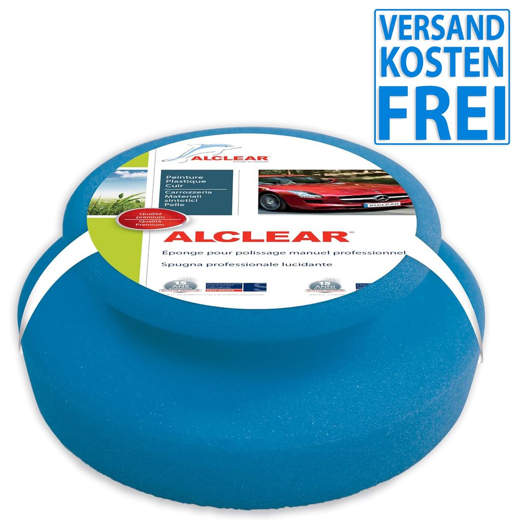 ALCLEAR Profi Auto Handpolierschwamm, 130x50 mm für Wachse, Produktbild 