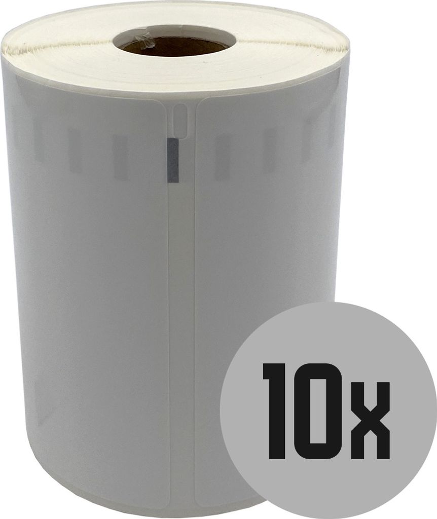 DULA Etiketten - Kompatibel mit Dymo Compatible labels - Weiß - 1933086 - 2112287 - Duurzame grote verzendetiketten - 10 rollen - 104 x 159 mm - 2...