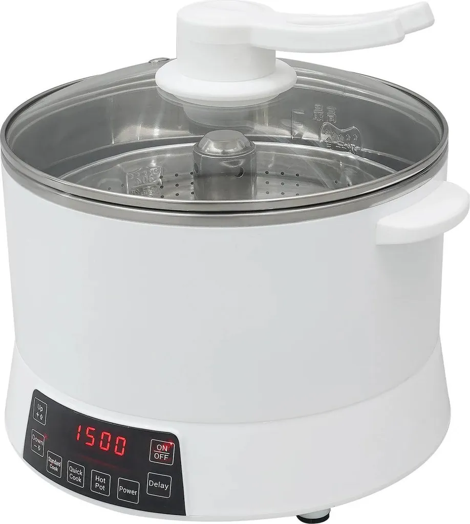 Cuiseur à riz réducteur de sucre 4L - Autocuiseur Inox Blanc pour Céréales