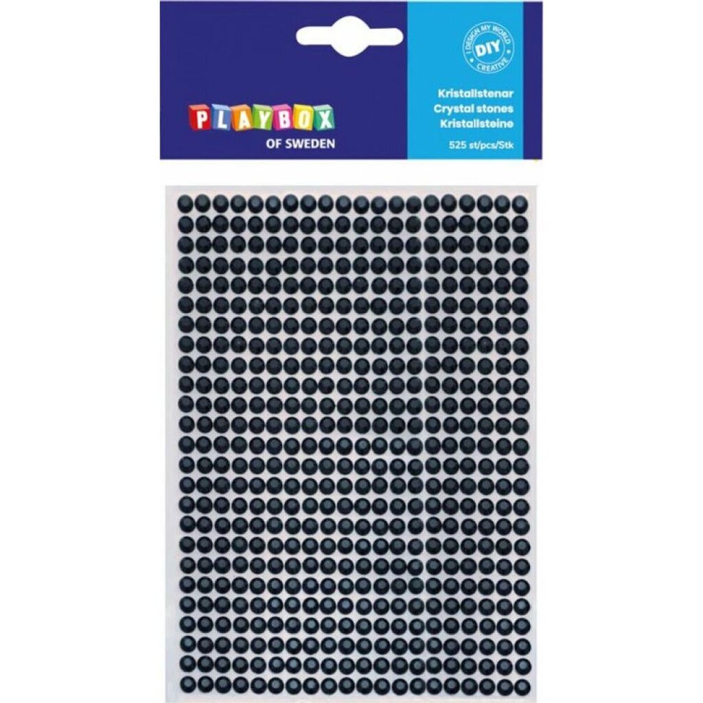 PLAYBOX Kleber Strasssteine Schwarz 525St.