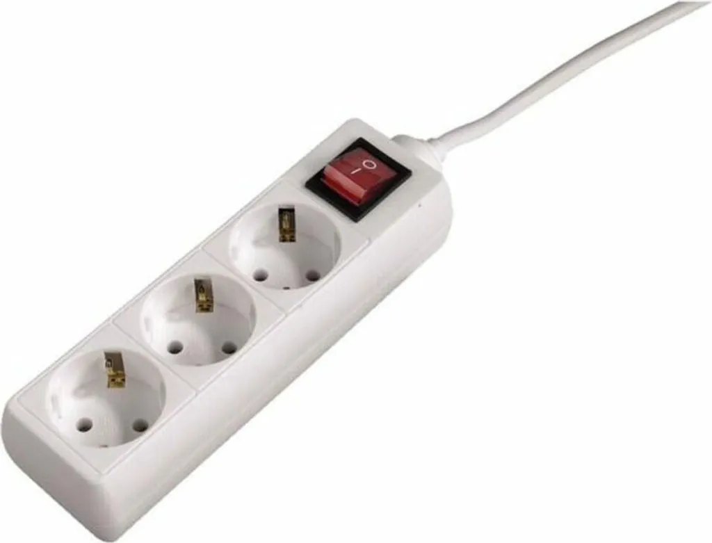 Hama 69223781 Multipresa Sicura per Casa - 3 Prese con Tasto Spegnimento