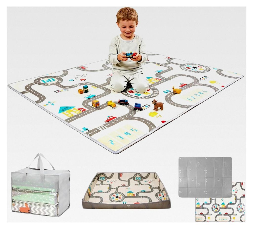 Spielmatte für Babys, faltbare Krabbelmatte aus rutschfestem XPE-Material, tragbar für Innen- und Außenbereich