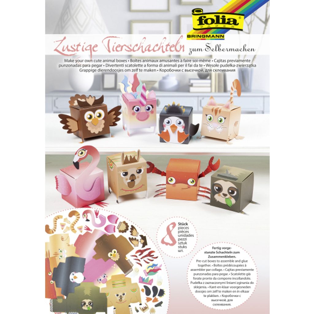 folia Lustige Tierschachteln zum Selbermachen Schachteln 8