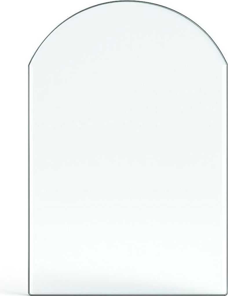 Funkenschutzplatte Glas für Kaminofen Rundbogen 120 x 100 x 0,8 cm