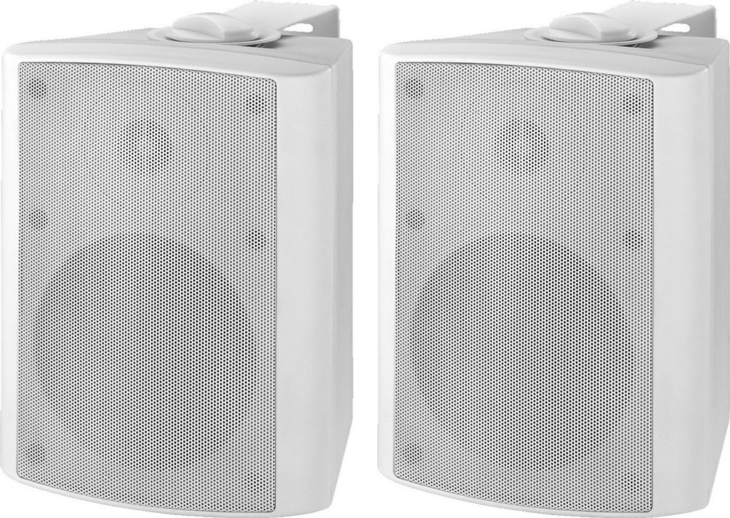 MONACOR Lautsprecherset 2Weg 2x20W 60-20000Hz 1aktiv/1passiv 2Stk ws MKA-50SET/WS