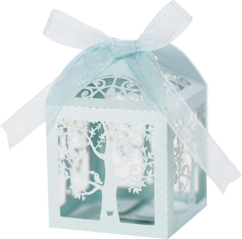 50 Pack Laser Cut Baum Geschenk Boxen Hochzeit Party Favor Boxen Spitze Süßigkeiten Boxen Für Hochzeit Braut Dusche Party Dekoration