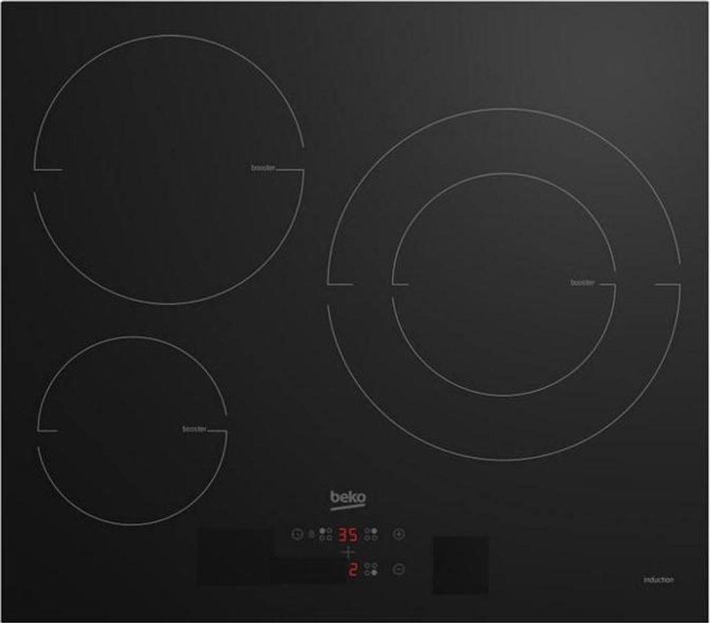 Plaque à Induction BEKO, 3 Foyers, 60 cm, Noir, HII63405MT Image du produit 
