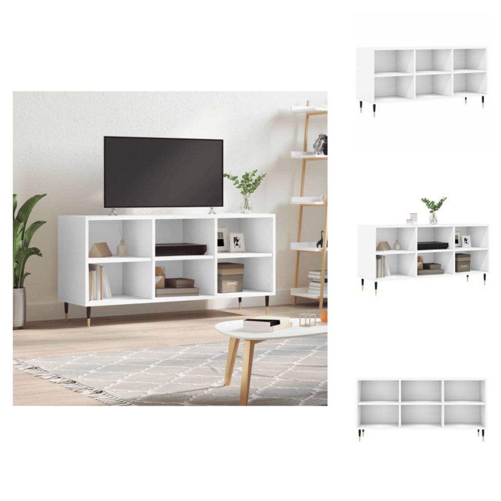 vidaXL TV-Schrank Weiß 103,5x30x50 cm Holzwerkstoff - TV-Möbel