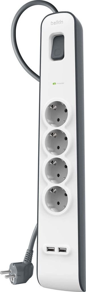 Belkin Steckdosenleiste 4-fach + 2xUSB-A, 2m Kabel  Produktbild 