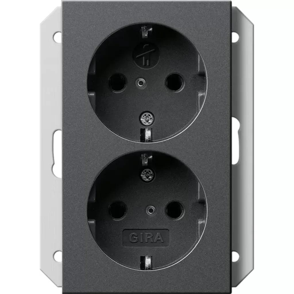 GIRA 273128 Double Prise Anthracite : Fini les Multiprises Encombrantes