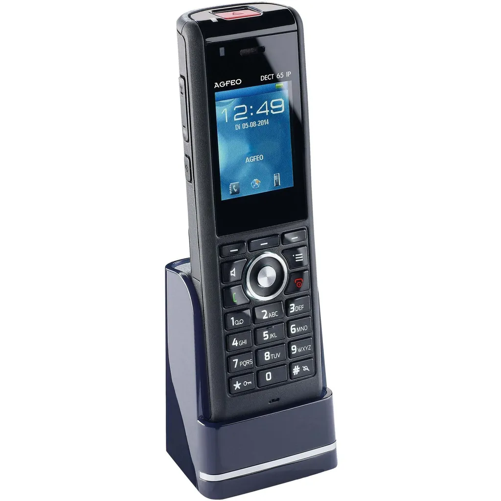 Téléphone DECT65 IP AGFEO Noir sans fil avec protection IP65 robuste