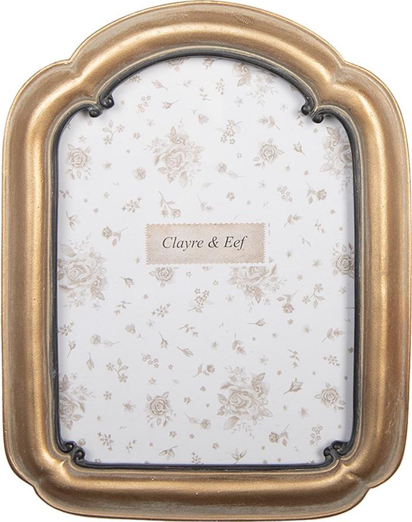 Clayre & Eef Bilderrahmen 10x15 cm Goldfarbig Kunststoff