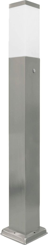 LED Wegeleuchte mit 2 Steckdosen + Dämmerungssensor silber