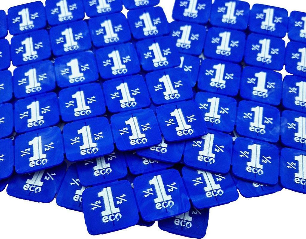 CombiCraft Eventchips Blau aus Kartoffelstärke, 24x24mm - 100% biologisch abbaubare, 1000 Chips auf 40 Matten á 25 Chips pro Matte