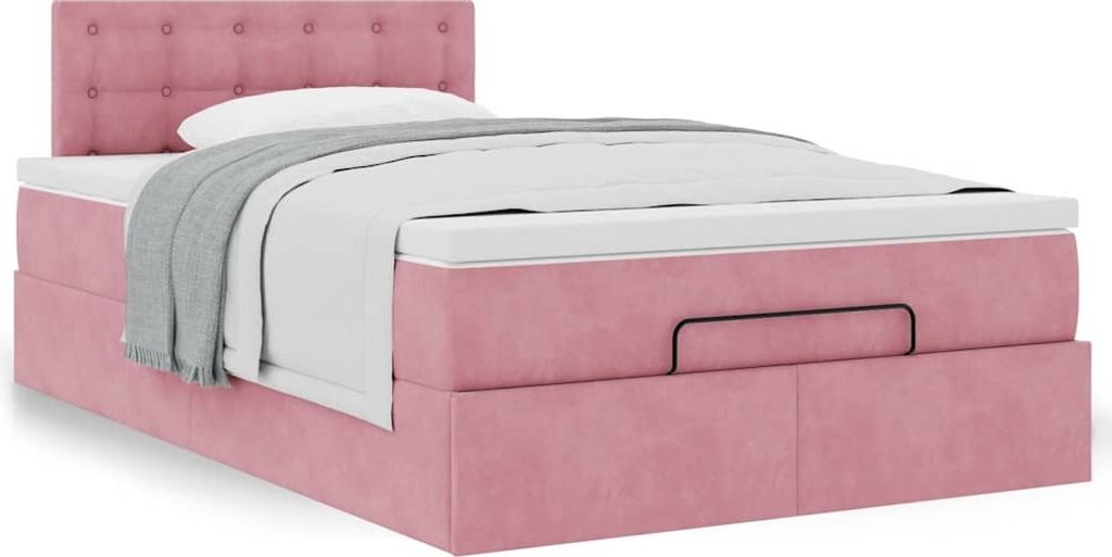 Maison Exclusive - Ottoman-Bett mit Matratze Rosa 120x190 cm Samt