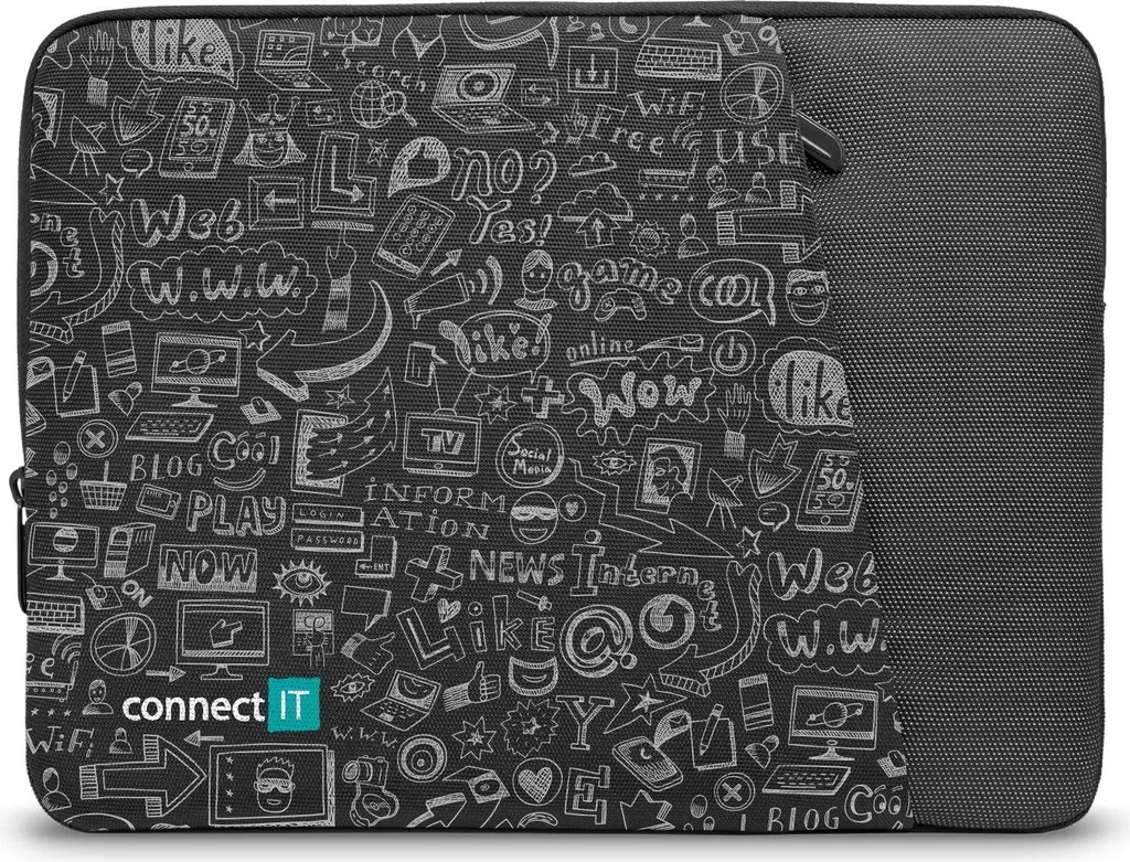 Sacoche CONNECT IT DOODLE 15,6 pouces noir pour ordinateur portable