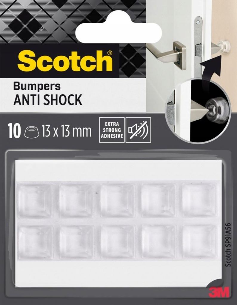 3M - selbstklebende Höckerkappen, ft 13 x 13 mm, transparent, Blister mit 10 Stück