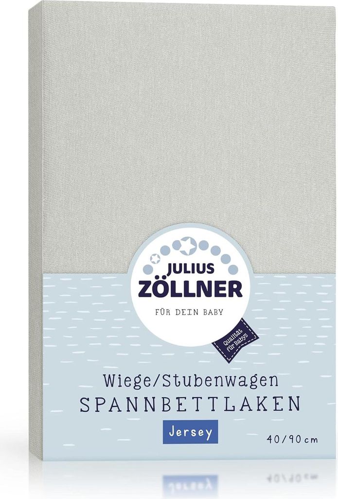 Julius Zöllner Spannbetttuch Jersey 90x40 Hellgrau Produktbild 