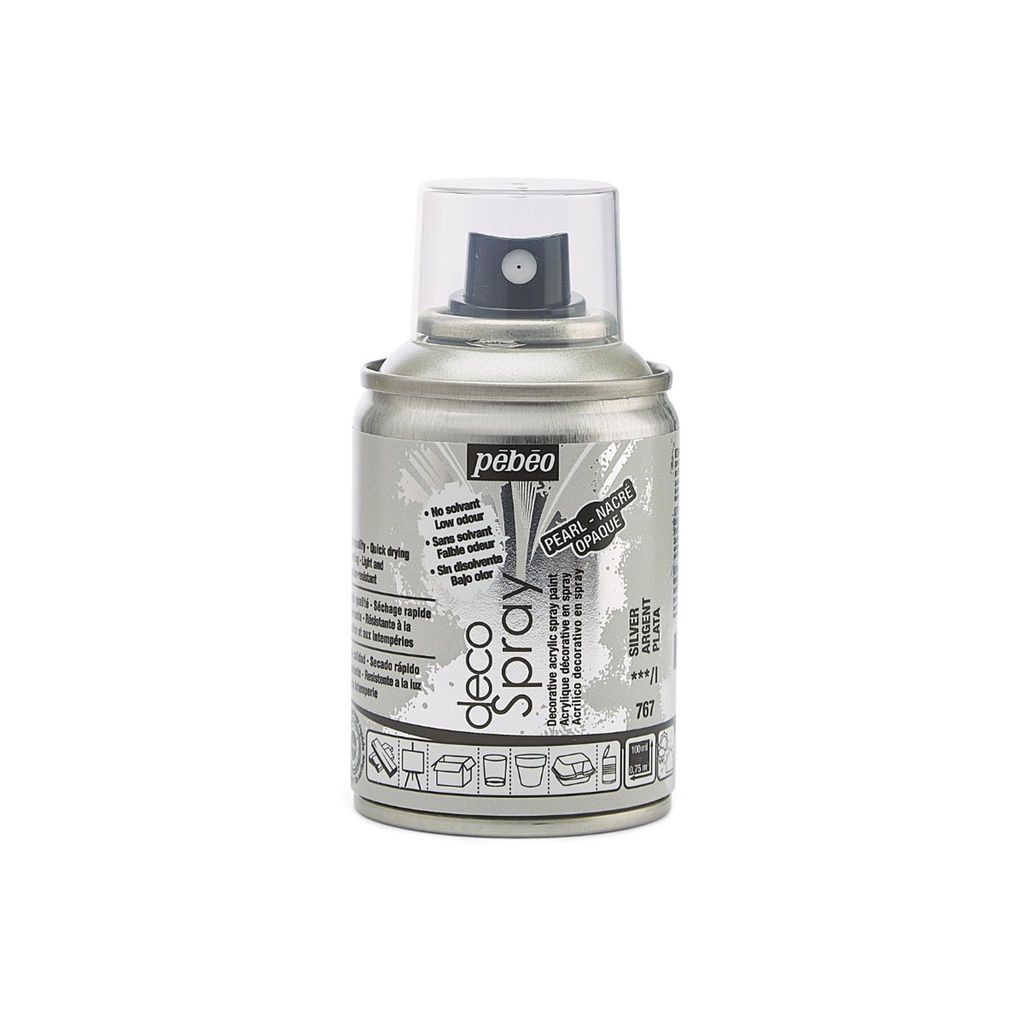 Pébéo Decospray Acryl-Sprühfarbe, 100 ml, Silber