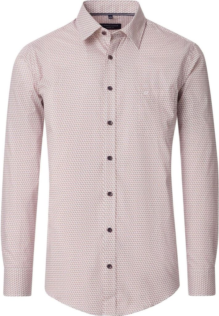 CASAMODA Herren Freizeithemd Langarm Kent Casual Rot gemustert XXL