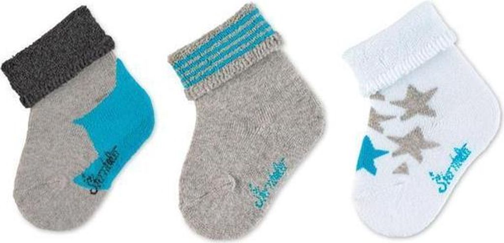 Sterntaler Baby-Söckchen 3er-Pack Sterne weiß 17/18
