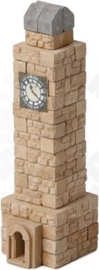 Ziegelbausatz CLOCK TOWER aus Gips und Keramik, wiederverwendbar, für Kinder ab 5 Jahren