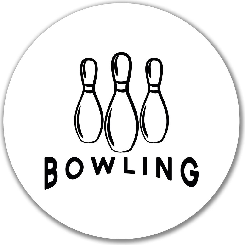 Huuraa Aufkleber Bowling Pinns 10cm rund Sticker Geschenkidee